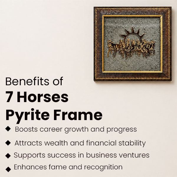 7 Horses on Raw Pyrite Frame