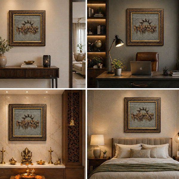 7 Horses on Raw Pyrite Frame
