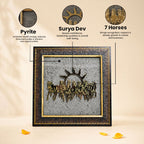 7 Horses on Raw Pyrite Frame