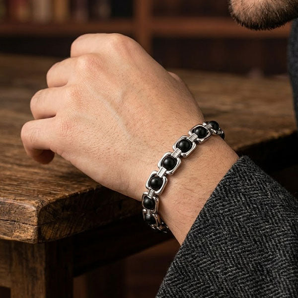 Metal Karungali Bracelet – Silver