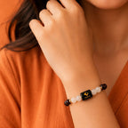 Capricorn (मकर राशि) Zodiac Garnet & Milky Quartz Bracelet